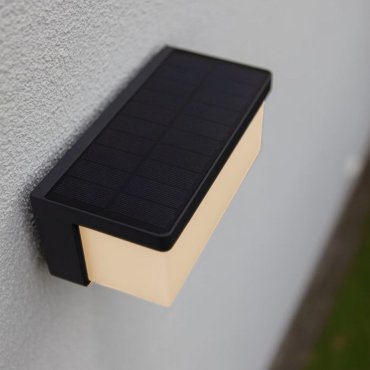 Lutec Zelna - hybride buiten wandlamp - 19,3 x 8,5 x 9,6 cm - 9W LED incl. - IP44 - donker grijs