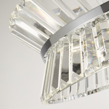 Searchlight Uptown - plafond/hanglamp - Ø 50 x 150 cm - chroom en transparant