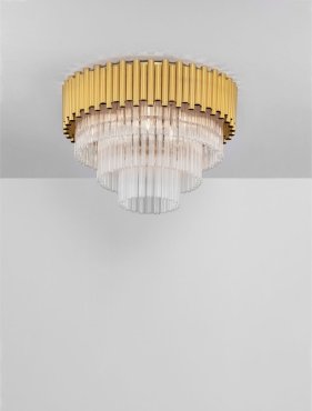 Nova Luce Magnolia - plafondlamp - Ø 50 x 35,5 cm - goud