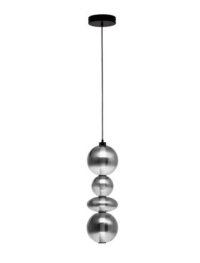 Nova Luce Bally - hanglamp - Ø 20 x 197 cm - 36W dimbare LED incl. - mat zwart en rokerig grijs