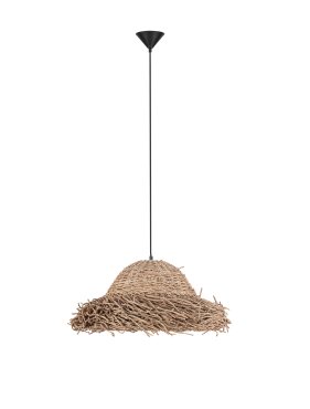 Nova Luce Natu - hanglamp - Ø 65 x 200 cm - natuurlijk zeegras en zwart
