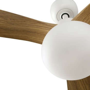 Faro Outwood L - plafondventilator met licht - Ø 150 cm - IP44 - mat wit en eiken