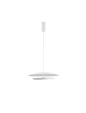 Nova Luce Olos - hanglamp - Ø 50 x 120 cm - 37W dimbare LED incl. - zandwit en chroom spiegel
