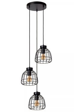 Lucide Filox - hanglamp - Ø 44,5 x 198 cm - zwart