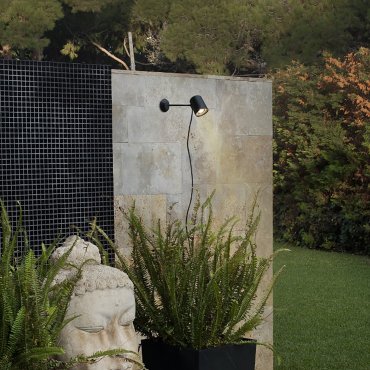 Faro Flow - buiten wandverlichting/ grondspot op piek - Ø 9 x 12 x 22 cm - IP65 - zwart