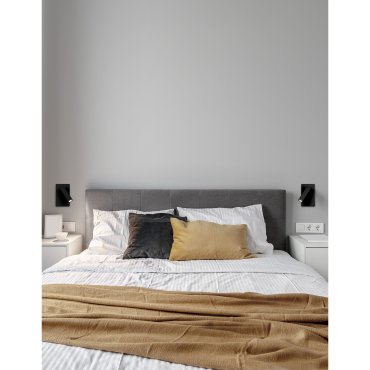 Nova Luce Dona - wandverlichting met schakelaar - 9 x 14,5 cm - 3W LED incl. - zand zwart