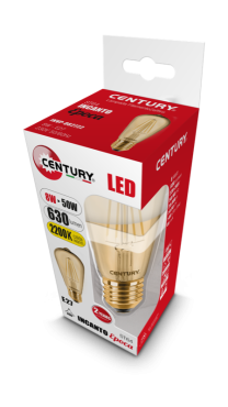 Century Italia LED filament lamp Incanto Epoca - Ø 6,4 x 14 cm - E27 - 8W niet dimbaar - 2200K - amber