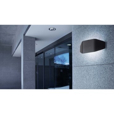 Faro Future - wandverlichting - 31,5 x 7 x 13,5 cm - IP44 - donkergrijs