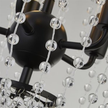 Searchlight Shower - hanglamp - Ø 36 x 150 cm - zwart en transparant