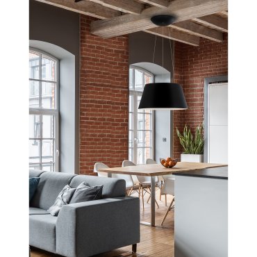 Nova Luce Volcano - hanglamp - Ø 45 x 120 cm - 33W LED incl. - zand zwart