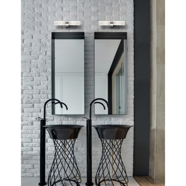 Nova Luce Polo - wandverlichting - 39,5 x 5,5 x 5 cm - IP44 - wit en chroom