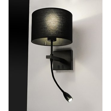 Artdelight Quad - wandverlichting met dubbele schakelaar - 18 x 11 x 11 cm - 3W LED incl. - zwart