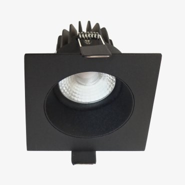 Artdelight Venice 2708 - inbouwspot - 80 x 80 mm, Ø 68 mm inbouwmaat - 8W dimbare LED incl. - IP44 - zwart
