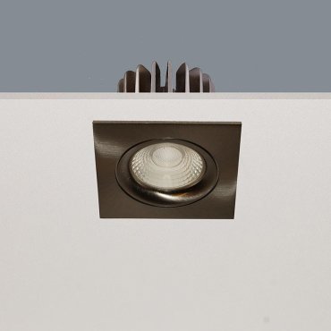 Artdelight Venice 2508 - inbouwspot - 80 x 80 mm, Ø 68 mm inbouwmaat - 8W dimbare LED incl. - IP44 - mat staal