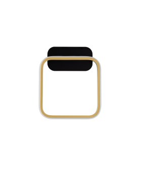 Nova Luce Imar - wandlamp - 20 x 24 x 5,5 cm - 13W LED incl. - zandzwart en goud