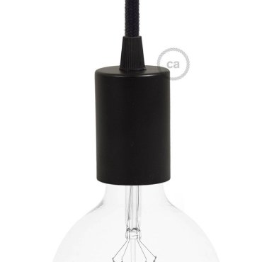 Creative Cables - E27 fitting met conische plastieken kabelhouder - Ø 4,2 x 6,2 cm - zwart