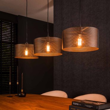 Vico Mesh Round - hanglamp - 120 x 30 x 150 cm - zwart