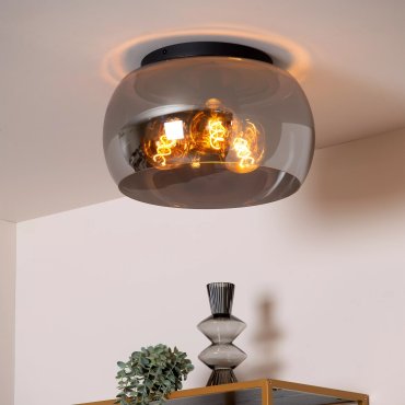 Lucide Olivia - plafondverlichting - Ø 40 x 27 - fumé