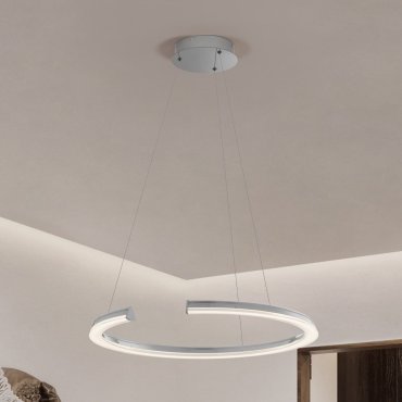 Nova Luce Elmo - hanglamp - Ø 64 x 125 cm - 48W dimbare LED incl. - chroom roestvrij staal