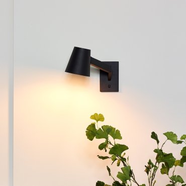 SHOWROOMMODEL - Lucide Mizuko - wandlamp met schakelaar - 36 x 13 x 32 cm - zwart