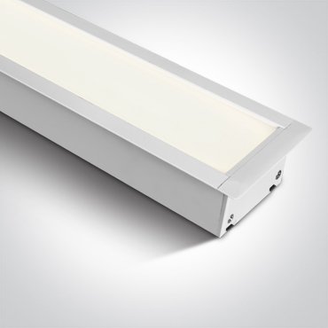 ONE Light Recessed LED Linear Profiles - inbouw plafondverlichting - 121 x 7 x 6 cm - instelbare lichtsterkte 20W/30W/40W LED incl. - wit - instelbare lichtkleur