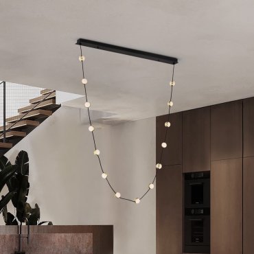 Nova Luce Alcinoe - hanglamp - 10 x 160 x 127 cm - 46W dimbare LED incl. - mat zwart en goud