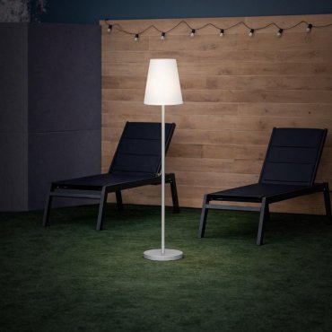 New Garden Lola slim 120 - oplaadbare vloerlamp met zonnepaneel - RGB+W - Ø 26 x 119 cm - 4,6W dimbare LED incl. - IP65 - grijs