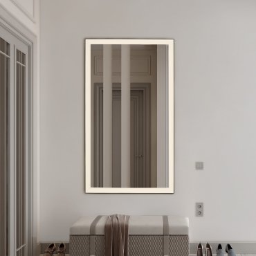 Nova Luce Deca - spiegel met verlichting - 70 x 120 x 3,5 cm - 36W LED incl. - IP44 - zandzwart en wit