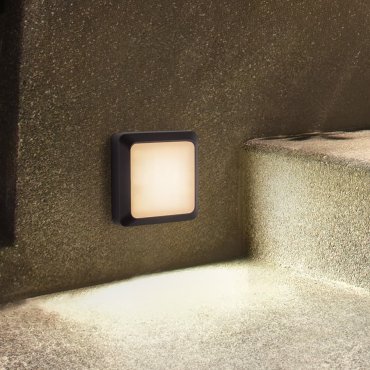 Nova Luce Appia - buiten wandverlichting - 12,5 x 12,5 x 3,8 cm - 5W LED incl. - IP54 - donker antraciet
