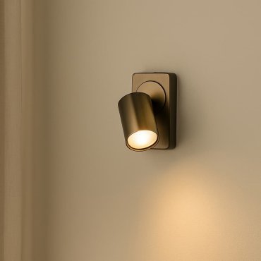 Projectlight Phoebe - opbouw wand spot met schakelaar - 12 x 7 x 11 cm - brons