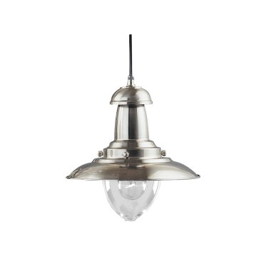 Searchlight Fisherman - hanglamp - Ø 32 x 120 cm - satijn zilver