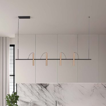 Nova Luce Prato - hanglamp - 150 x 230 x 9,2 cm - 22W dimbare LED incl. - Moca-koffie en zwart