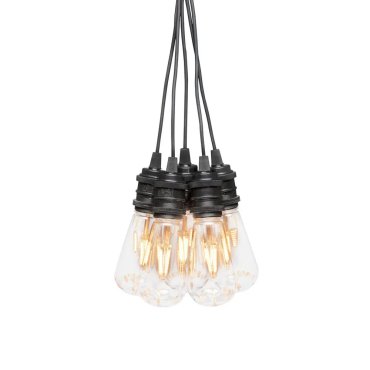 Konstsmide - decoratieve lichtsnoer met dimfunctie - starterset - 9,15 meter lengte plus 10,85 meter snoer - 10 vervangbare LED-lampen incl. - 7W - IP44 - zwart