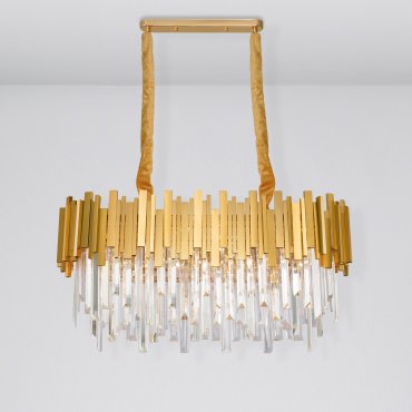 Nova Luce Grane - hanglamp - 80 x 30 x 120 cm - goud en transparant