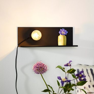 Lucide Sebo - wandlamp met schakelaar - 37 x 13 x 13 cm - zwart