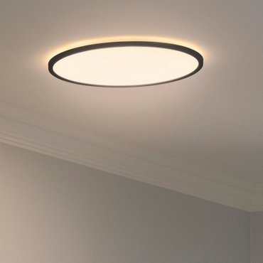 Nordlux Oja - plafondverlichting - Ø 42,4 x 2,3 cm - 19W LED incl. (3000K-4000K) - IP54 - zwart