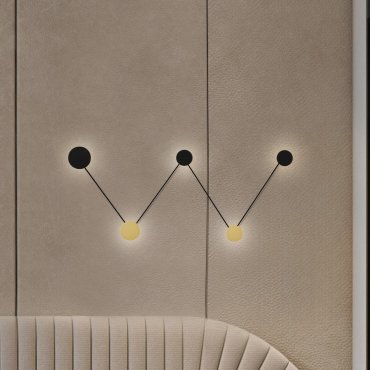 Nova Luce Ark - wandlamp - 150 x 63 x 9,5 cm - 34W LED incl. - zandzwart en goud