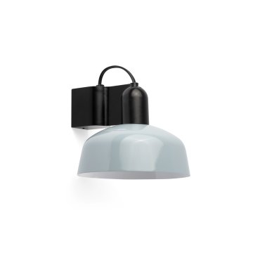 Faro Tatawin - wandlamp - Ø 18,4 x 15,5 cm - satijnzwart en glanzend grijsblauw