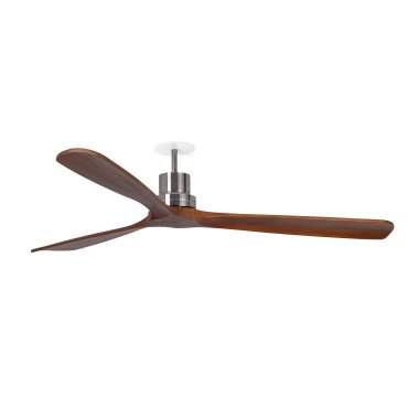 Faro Lantau L - plafondventilator met inbouwrozet - Ø 132 cm - mat nikkel en walnoot