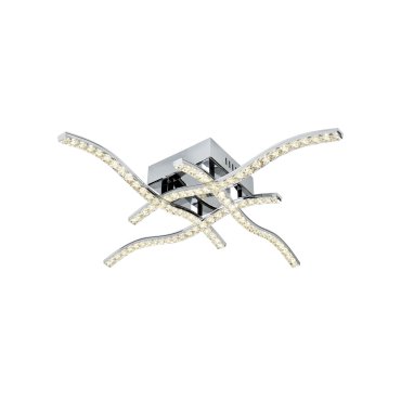 Searchlight Anson - plafondverlichting - 54 x 54 x 9 cm - 19W LED incl. - chroom