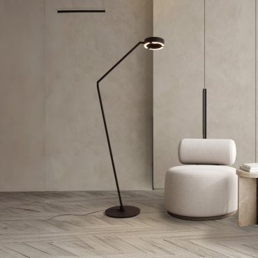 Nova Luce Afi - vloerlamp - Ø 35 x 170 cm - 23W dimbare LED incl. - zwart