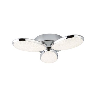 Searchlight Lori - plafondverlichting - Ø 44 x 9 cm - 24W dimbare LED incl. - chroom en wit