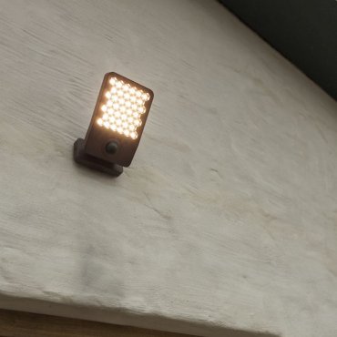 Lutec Atlantis - verstraler met sensor - 22,2 x 14,1 x 12,4 cm - 14W LED incl. - 3000K - IP54 - donker grijs