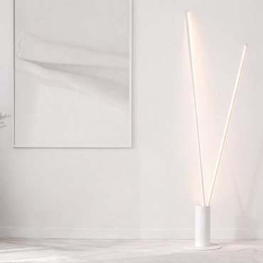 Nova Luce Kimolia - vloerlamp  - Ø 22 x 180,7 cm - 49W dimbare LED incl. - mat wit