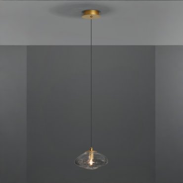 Nova Luce King - hanglamp - Ø 16 x 200 cm - goud en transparant