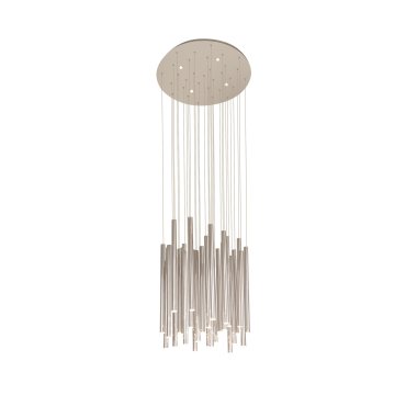 Maxlight Organic - hanglamp - Ø 62 x 190 cm - 33 x 1W + 4 x 3W dimbare LED incl. - chroom