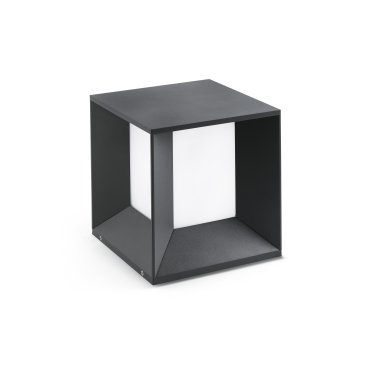 Faro Mila - sokkellamp - 22 x 22 x 24 cm - 18W LED incl. - 18W LED incl. - IP65 - donkergrijs