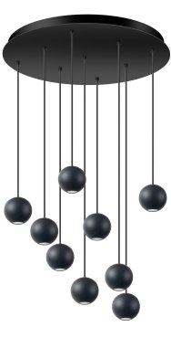 ETH Grace - hanglamp - Ø 4,8 x 400 cm - 36W dimbare LED incl. - zwart