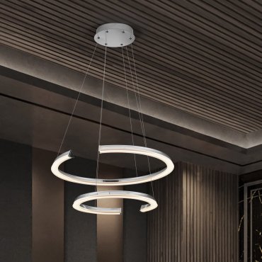Nova Luce Elmo - hanglamp - Ø 63 x 120 cm - 70W dimbare LED incl. - chroom roestvrij staal