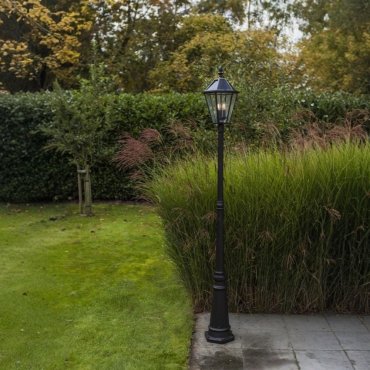 Lutec London - tuinpaal op zonne-energie - 31 x 31 x 227 cm - 3 x 2W LED incl. - IP44 - zwart